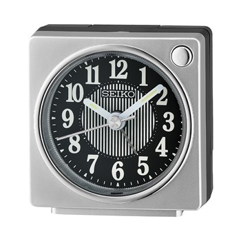 Réveil Seiko carré plastique gris métallisé