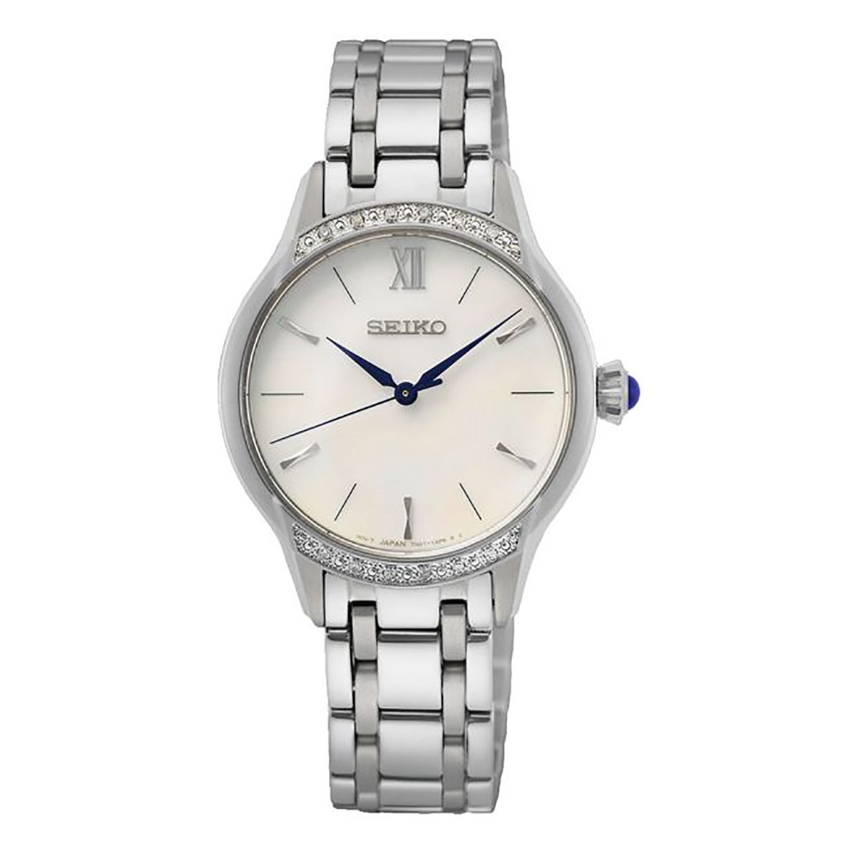 Montre femme Seiko classique acier diamants