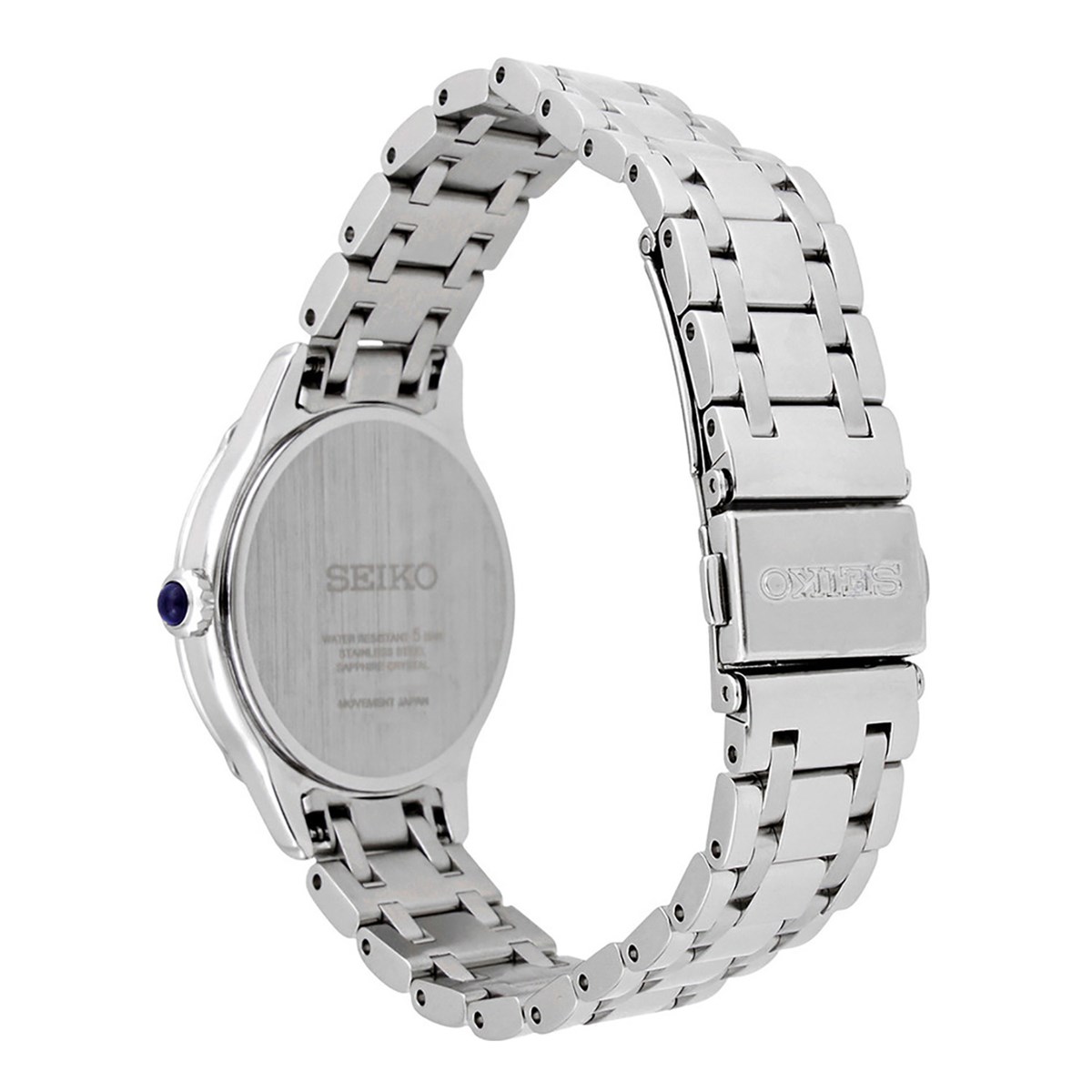 Montre femme Seiko classique acier diamants - vue 3