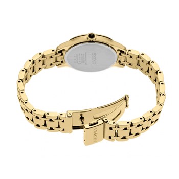 Montre femme Seiko acier doré diamants