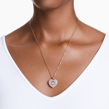 Collier Swarovski Hyperbola coeur rosé