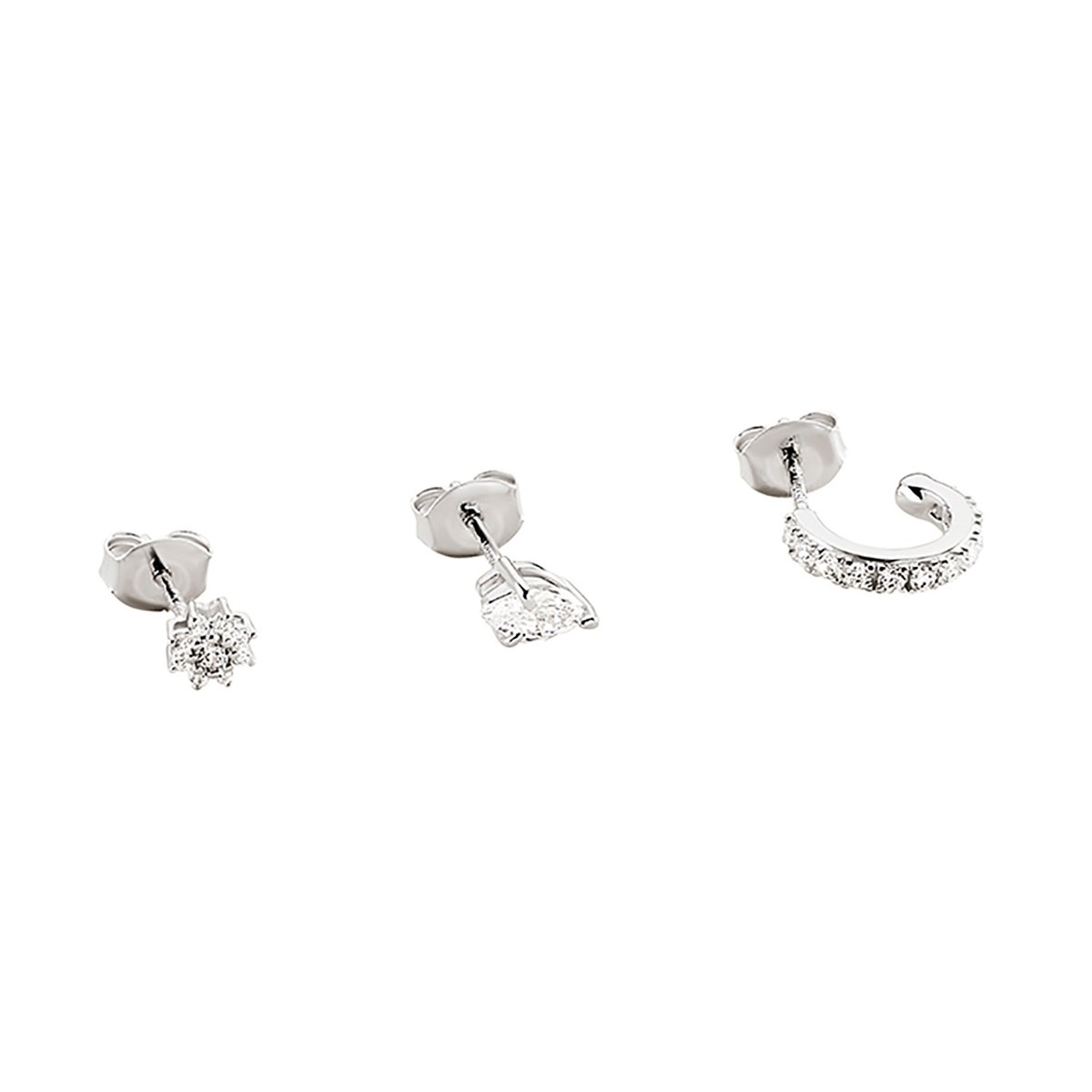 Set de trois piercings Agatha Paradis argent oxydes