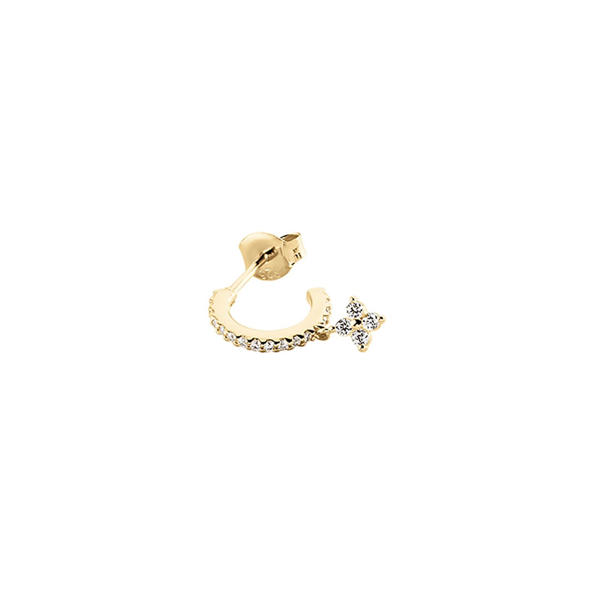 Mini créole Agatha argent doré pampille oxydes_x000D_
ligne Diamstar