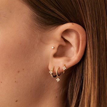 Set de trois piercings créoles Agatha Beloved doré