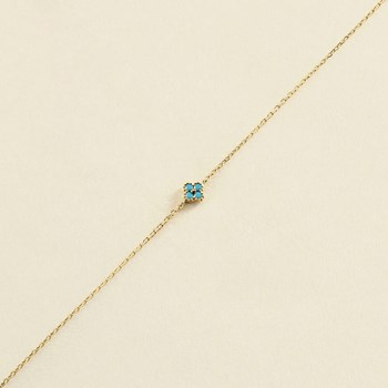 Bracelet Agatha Beloved argent doré fleur bleue