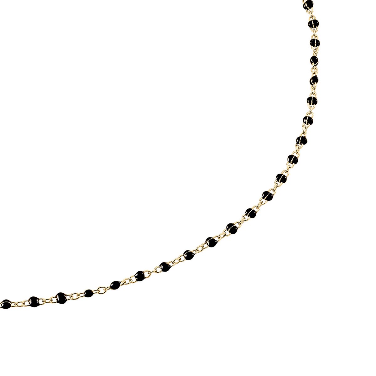 Collier Agatha laiton doré perles émail noir