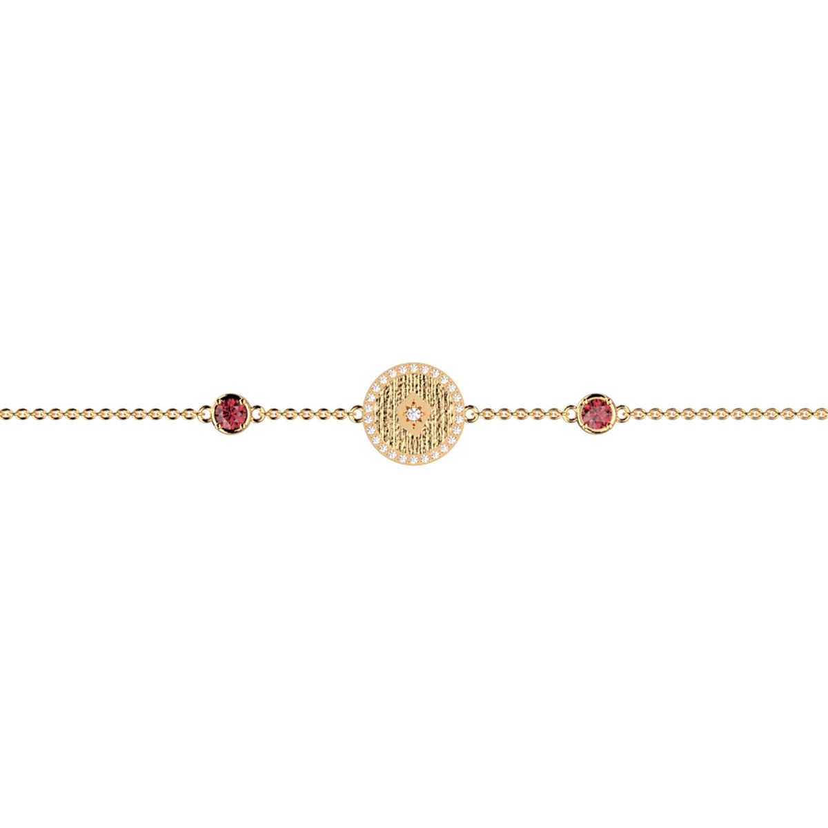 Bracelet souple Les Cadettes Birthstones Janvier_x000D_
rouge grenat