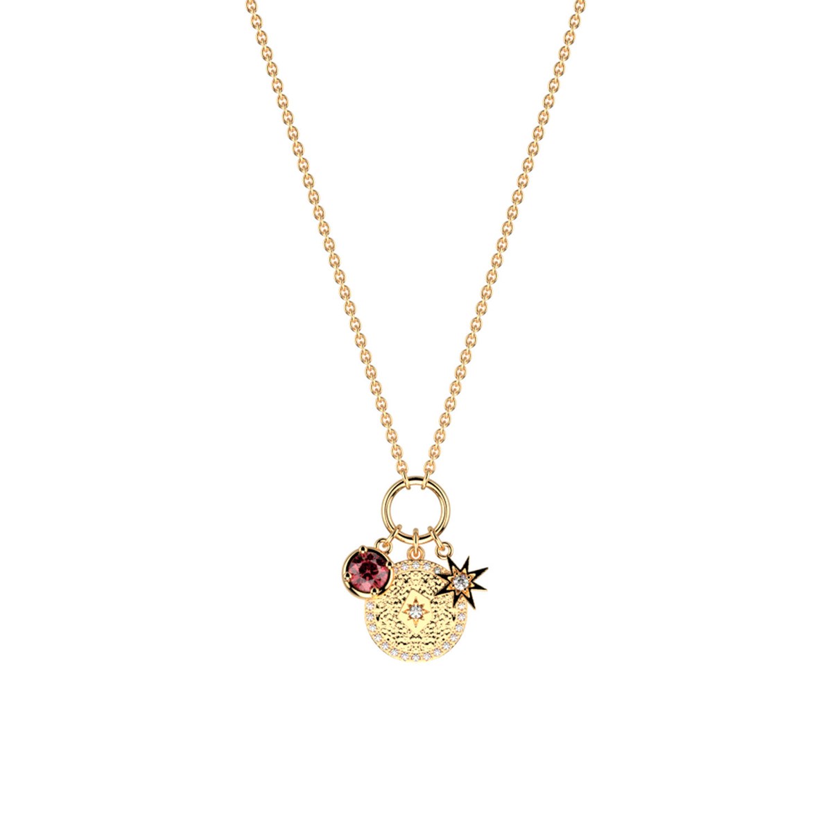 Collier Les Cadettes Birthstone Janvier_x000D_
Pierre de naissance rouge grenat