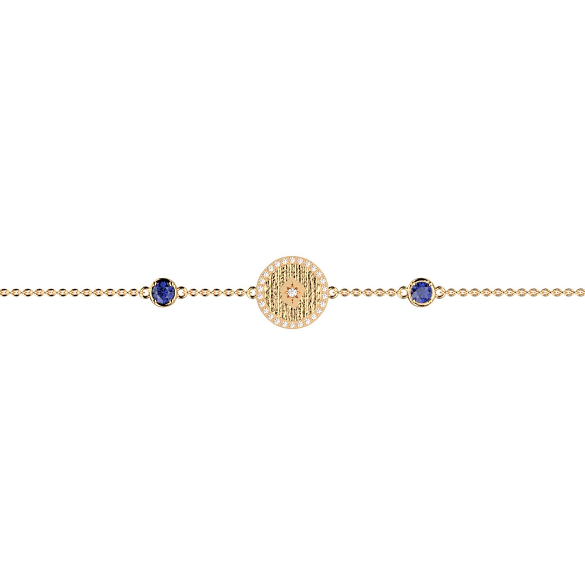 Bracelet souple Les Cadettes Birthstones Septembre_x000D_
pierre de naissance couleur bleu Saphir