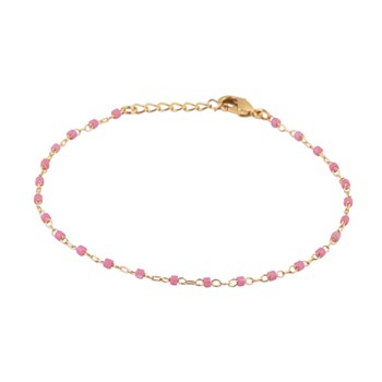 Bracelet Brillaxis plaqué or perles Miyuki roses