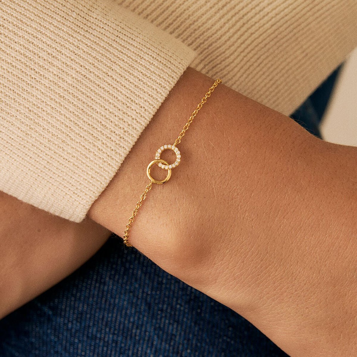 Bracelet souple Agatha Rondou argent doré - vue 2