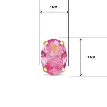 Boucles d'Oreilles Or 18 Carats 750/000 - Zirconiums Roses-1289