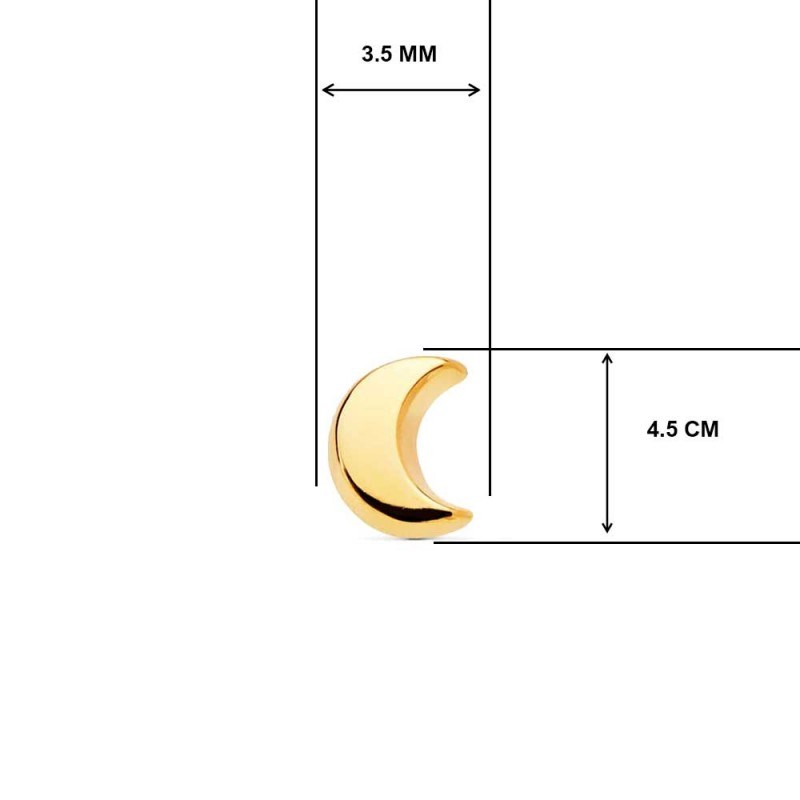 Boucles d'Oreilles  Or 18 Carats 750/000  Jaune - Etoile et Lune - vue 5