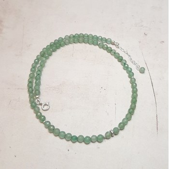Collier Aventurine Verte et Argent 925
