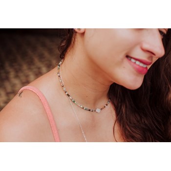 Collier Trèfle Pierres Naturelles et Argent 925