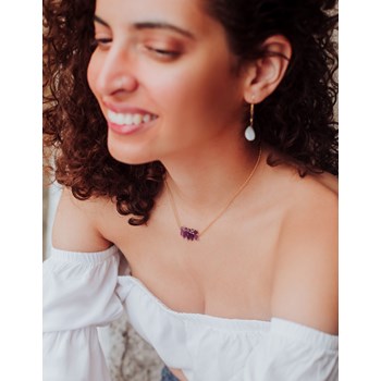 Collier Améthyste et Argent 925 Doré