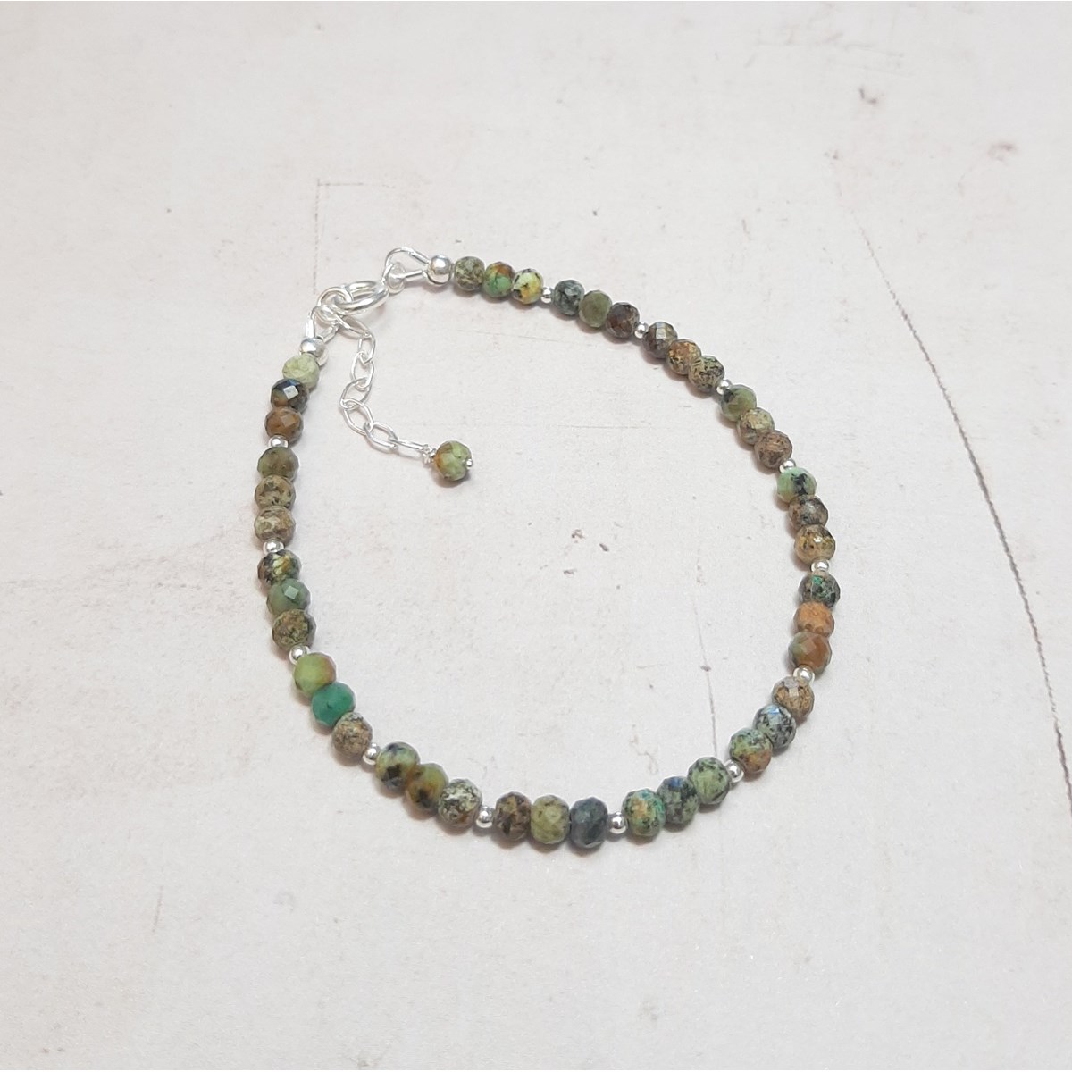 Bracelet en Turquoise Verte et Argent 925 - vue 2