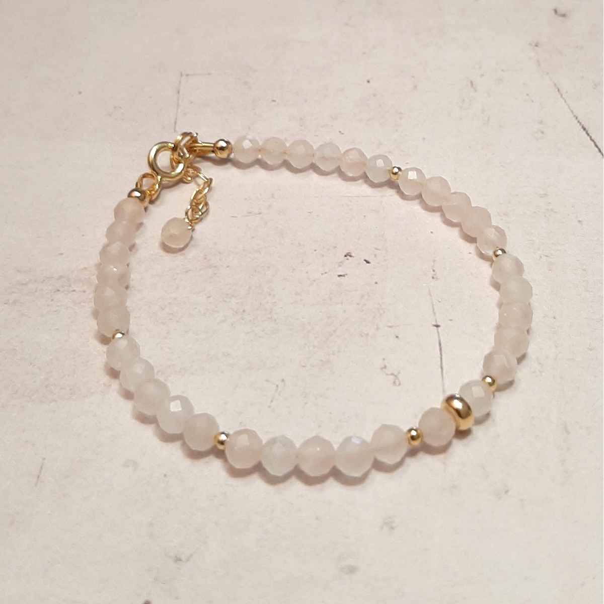Bracelet en Quartz Rose et Argent 925 Doré - vue 2