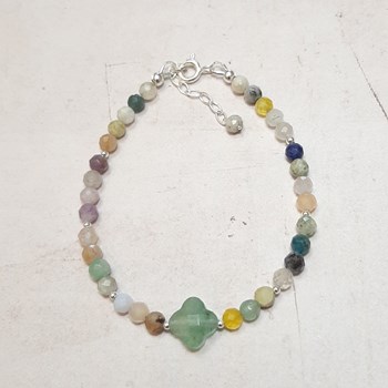 Bracelet Trèfle Pierres Naturelles et Argent 925