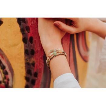 Bracelet Trèfle Pierres Naturelles et Argent 925
