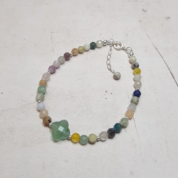 Bracelet Trèfle Pierres Naturelles et Argent 925