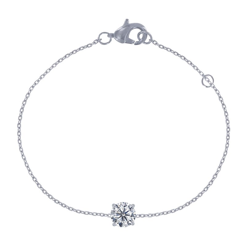 Bracelet Argent 925 Rhodié et Zirconium Transparent
