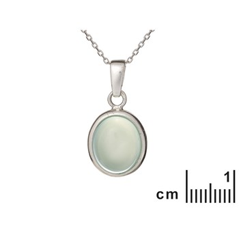 PENDENTIF AGATE NATURELLE TEINTEE AQUA ARGENT