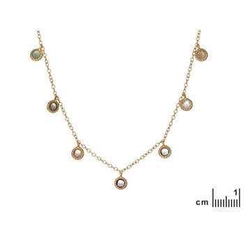 COLLIER PIERRES NATURELLES ARGENT DORE