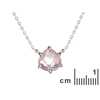COLLIER ARGENT QUARTZ ROSE