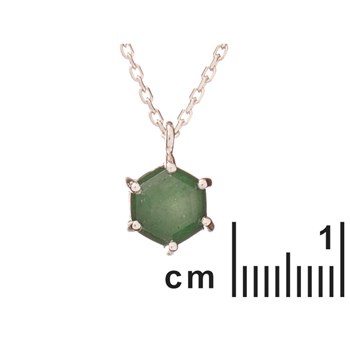 COLLIER 42+3CM AVENTURINE ARGENT