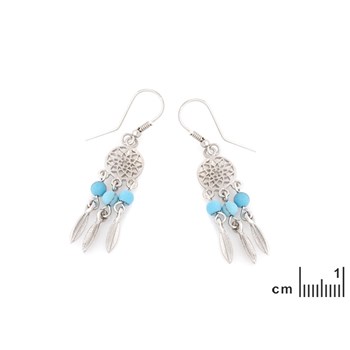 BOUCLES D'OREILLES TURQUOISE ARGENT
