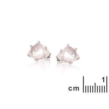 BOUCLE D'OREILLE ARGENT QUARTZ ROSE
