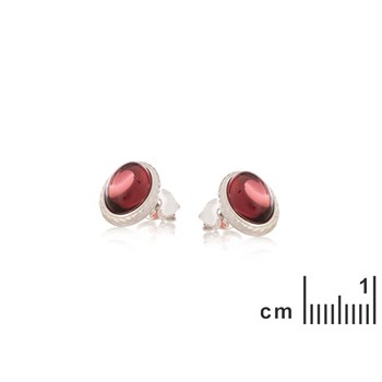 BOUCLE D'OREILLE ARGENT GRENAT