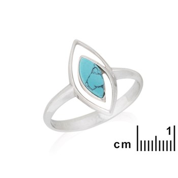 BAGUE TURQUOISE RECONSTITUEE ARGENT