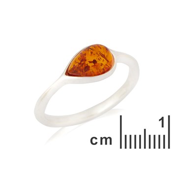 BAGUE ARGENT RHODIE 925/1000 AMBRE COGNAC