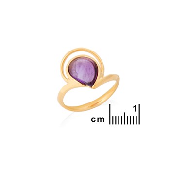 BAGUE AMETHYSTE ARGENT DORE 925