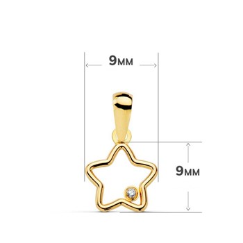 Collier - Pendentif Or 18 Carats 750/000 Jaune Motif Etoile - Chaine Dorée