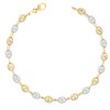 Bracelet 2 Ors - Bicolore Jaune Blanc - Grain de Café - Femme - vue V1