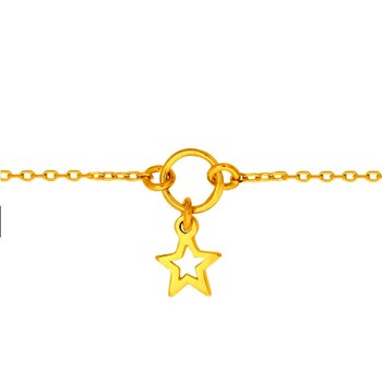 Bracelet de cheville chevillère breloque étoile en plaqué or 23-25 cm