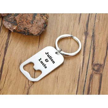 Flat bottle opener key ring custom engraving stainless steel
