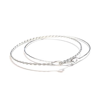Duo Set of Sterling Silver Joncs Bracelets