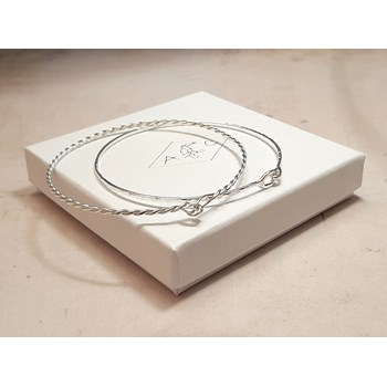 Duo Set of Sterling Silver Joncs Bracelets