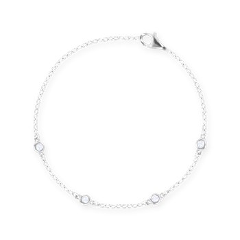 Bracelet en argent 925 rhodié avec oxydes de zirconium