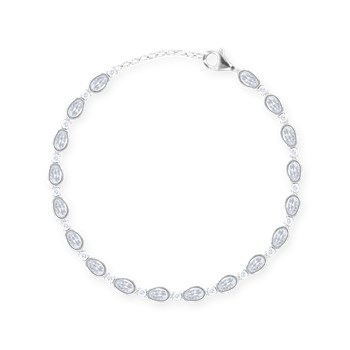Bracelet en argent 925 rhodié avec oxydes de zirconium