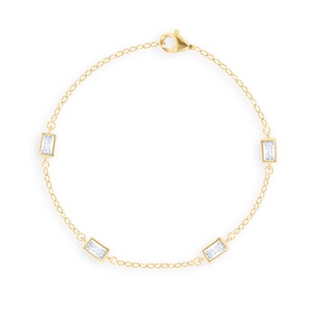 Bracelet plaqué or avec oxydes de zirconium