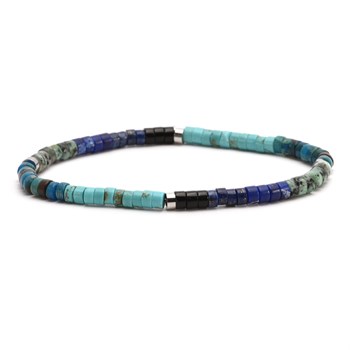 Bracelet Perles Heishi  Jaspe Bleu Impériale Turquoise 4mm