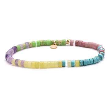 Bracelet Perles Heishi Turquoise Améthyste Jaspe Rouge Impérial Améthyste Jaspe Jaune 4mm