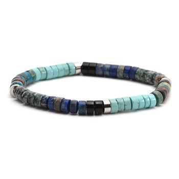 Bracelet Perles Heishi  Jaspe Bleu Impériale Turquoise