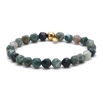 Bracelet Perles Facettées Pierres Naturelles Agate Indienne