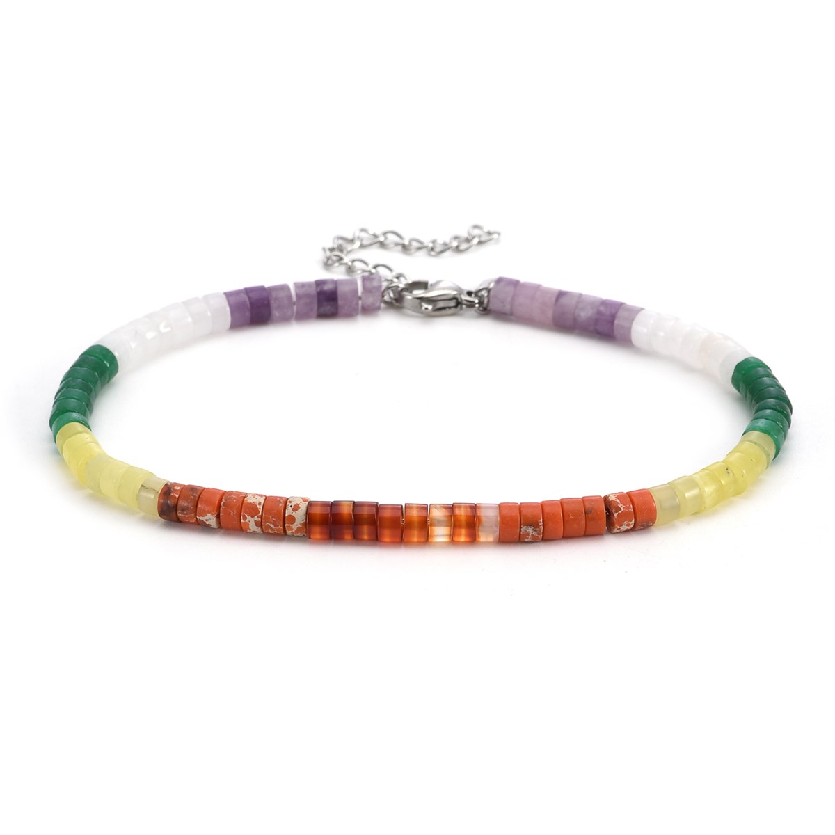 Sixty Stones - 60 - Chaîne De Cheville Perles Heishi Multicolore - 25 X 0,4 Cm